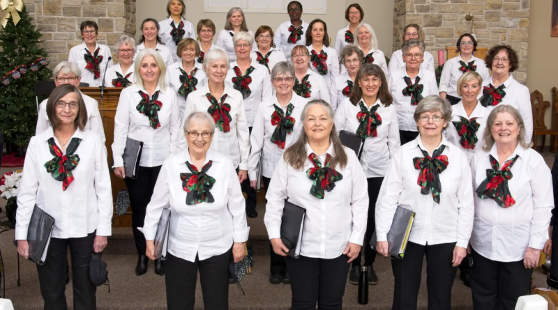 A group photo of a ladies choir.