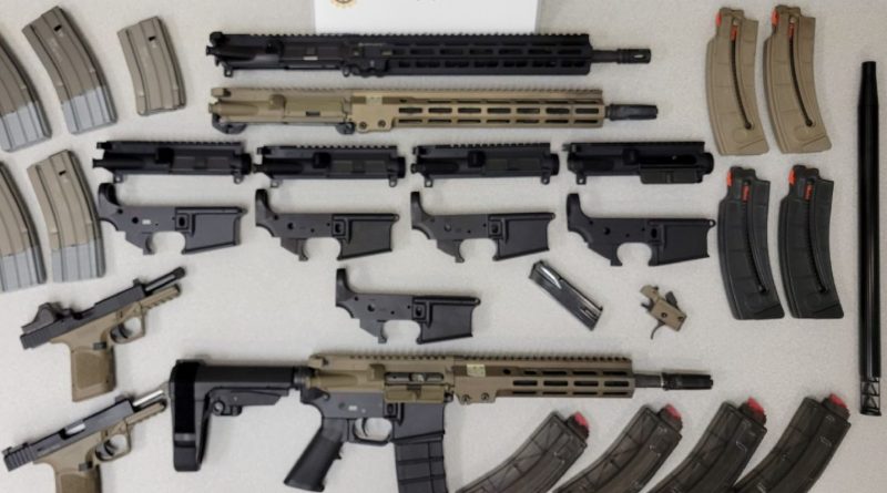 A photo of various weapons.