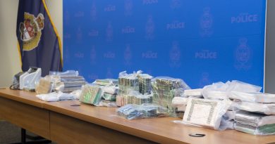 A photo of drugs and cash on a table.