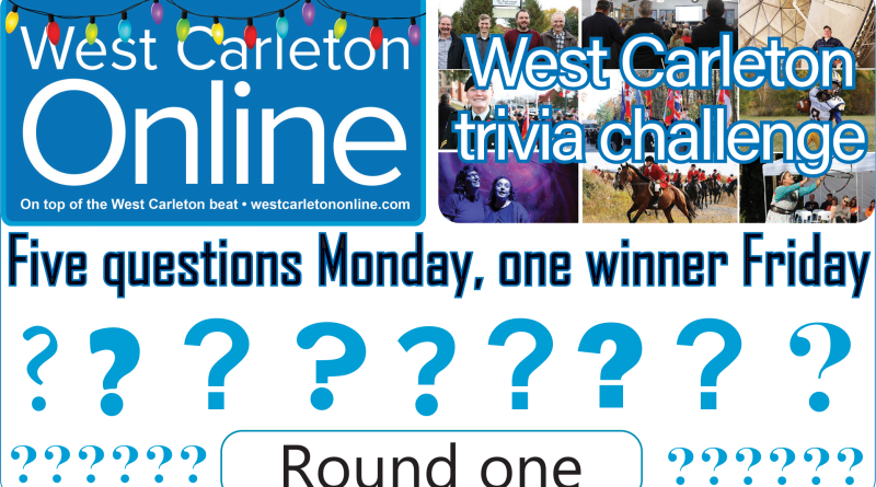 A poster for the West Carleton Online trivia contest.