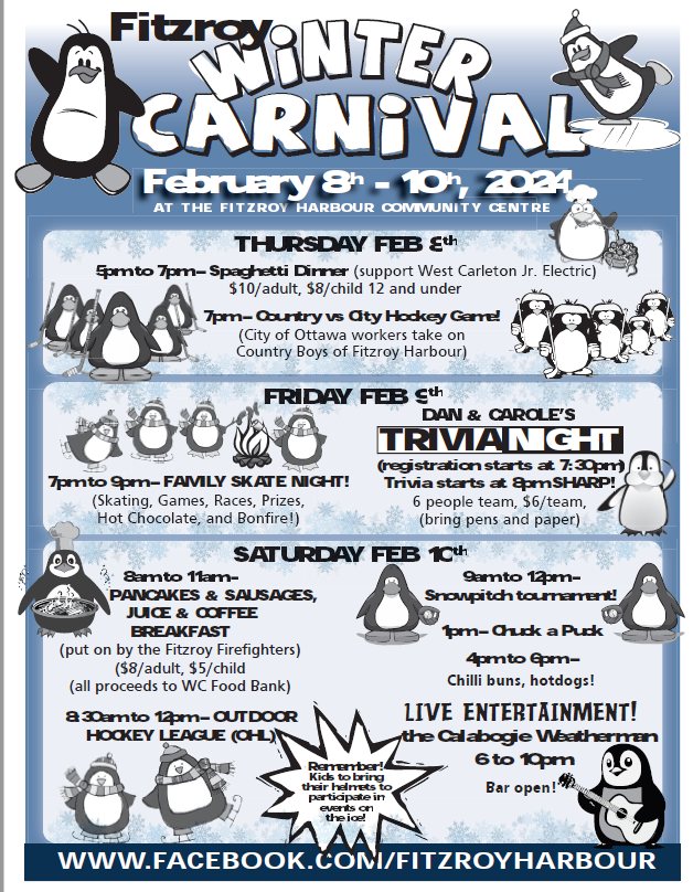 A poster for the Fitzroy Harbour Winter Carnival.
