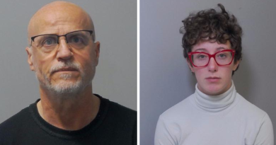 Two headshots of people charged with murder.