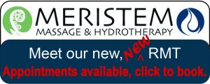An ad for Meristem massage and hydrotherapy. Click to be taken to their website.