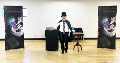 A magician on his set.