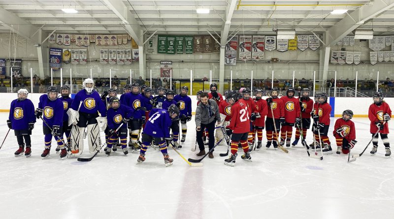 A photo of a ceremonial face-off.