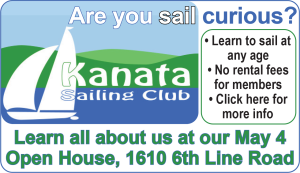 An ad for a May 4 Open House at the Kanata Sailing Club.