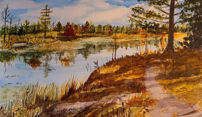 A painting of the Carp Barrens Trail.