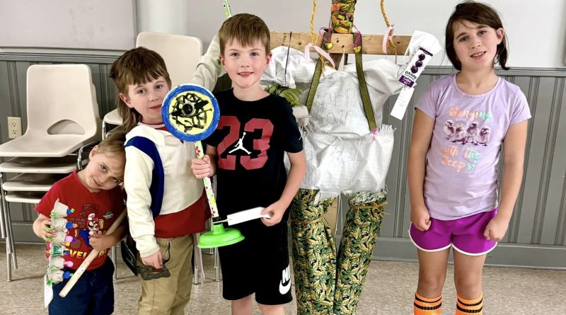 A photo of kids and their crafts on Carp Fair Junior Craft Night Aug. 22. Courtesy the Carp Fair