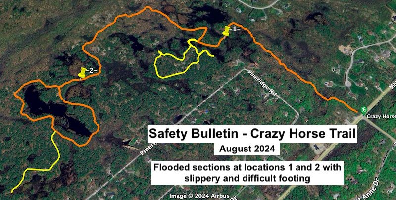 A map of the Crazy Horse Trail.