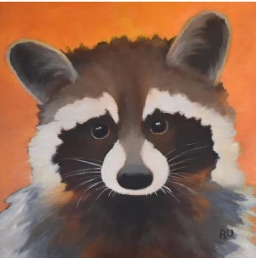 A painting of a racoon.