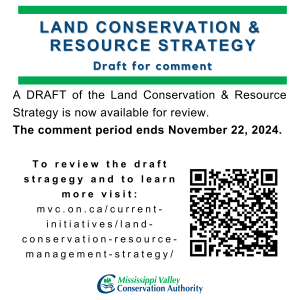 An ad for the MVCA Land Conservation and Resource Strategy. Click for a screen readable version.