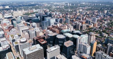 An aerial photo of downtown Ottawa.