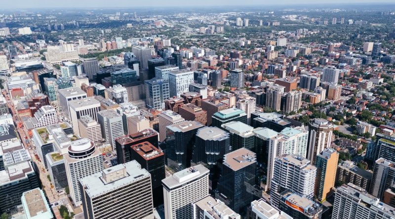 An aerial photo of downtown Ottawa.