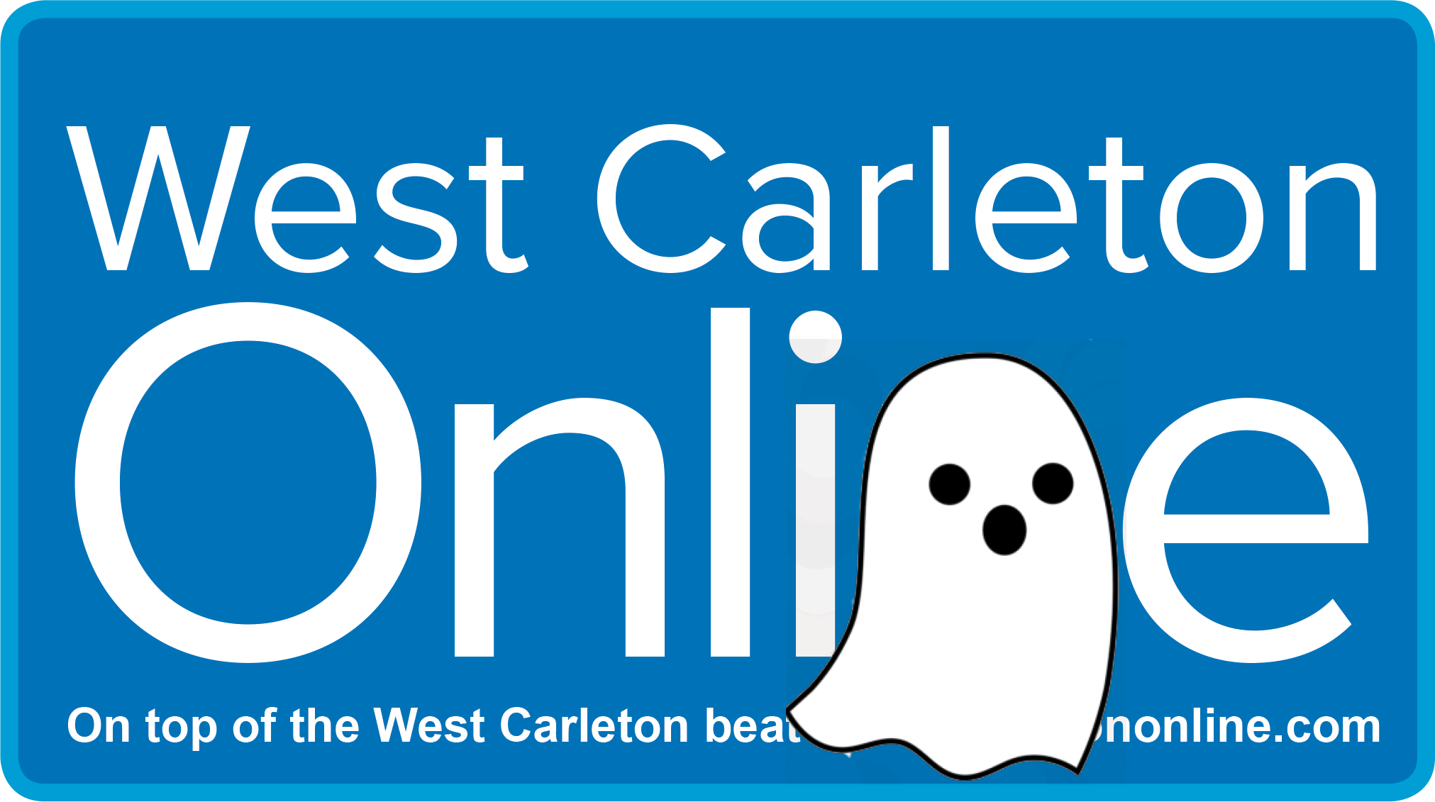 A Hallowe'en themed West Carleton Online logo.