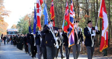 A photo of a Remembrance Day parade.