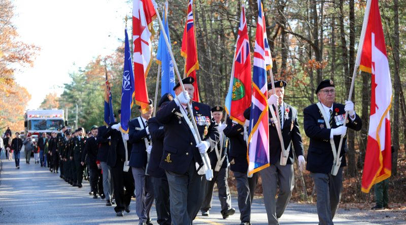 A photo of a Remembrance Day parade.