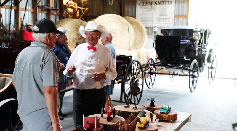 Clem Smith in his barn.