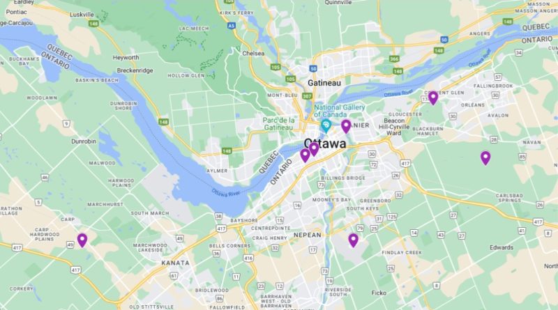 A map of Ottawa.