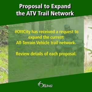 An ad for the proposal to expand the ATV trail network in Ottawa. Click the ad for a screen readable version.