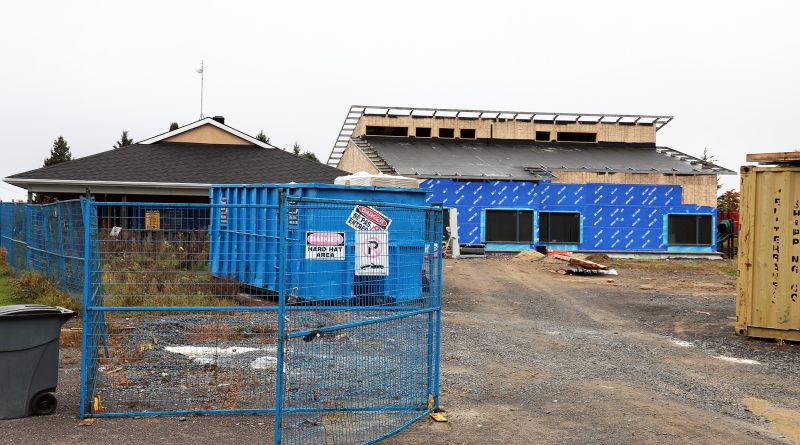 A photo of an unfinished building.