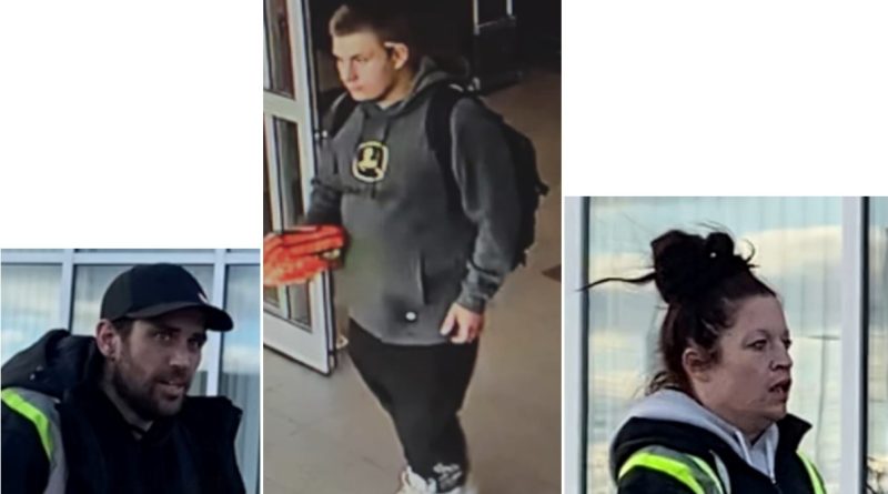 Three photos of suspects.