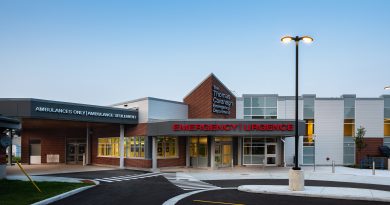 A photo of the entrance of the new emergency department.