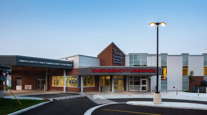 A photo of the entrance of the new emergency department.