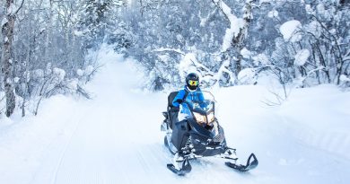 A photo of a snowmobiler.