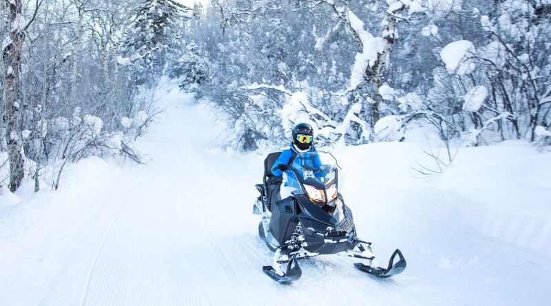 A photo of a snowmobiler.