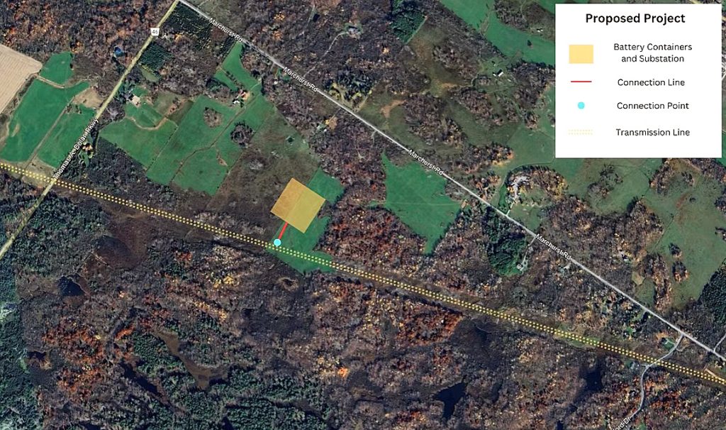 An aerial view of the project site.