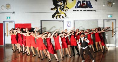 A group of dancers hold a pose at WCSS.