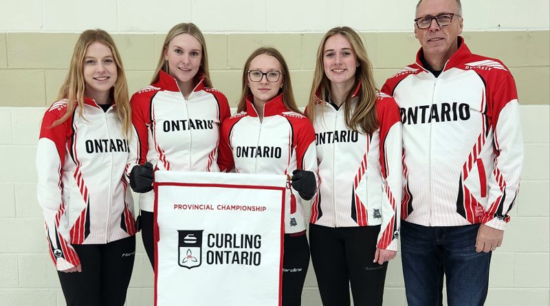 A team poses with a Team Ontario banner.