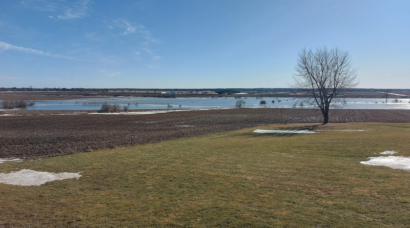 A photo of a swollen river.