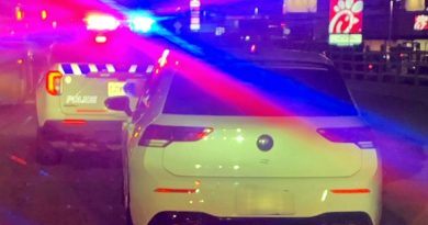 A photo of a car pulled over.