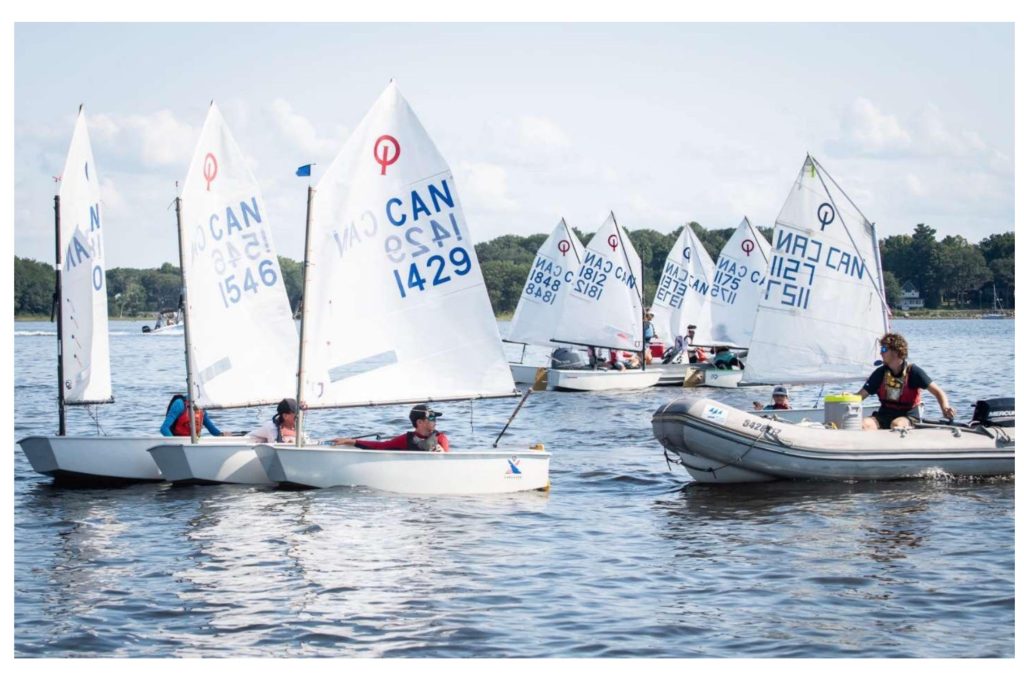 A photo of many sailboats on the Ottawa River.