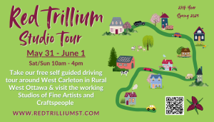 An ad for the Red Trillium Studio Tour. Click to be taken to the tour's screen readable website.