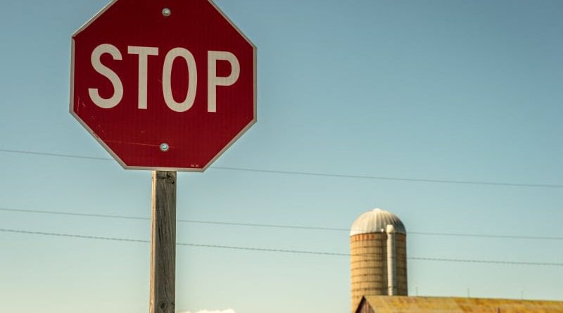 A photo of a stop sign.