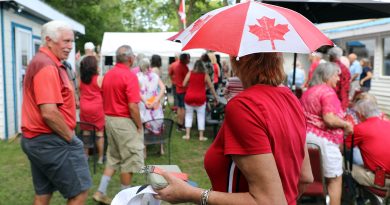 A photo of people celebrating Canada Day.