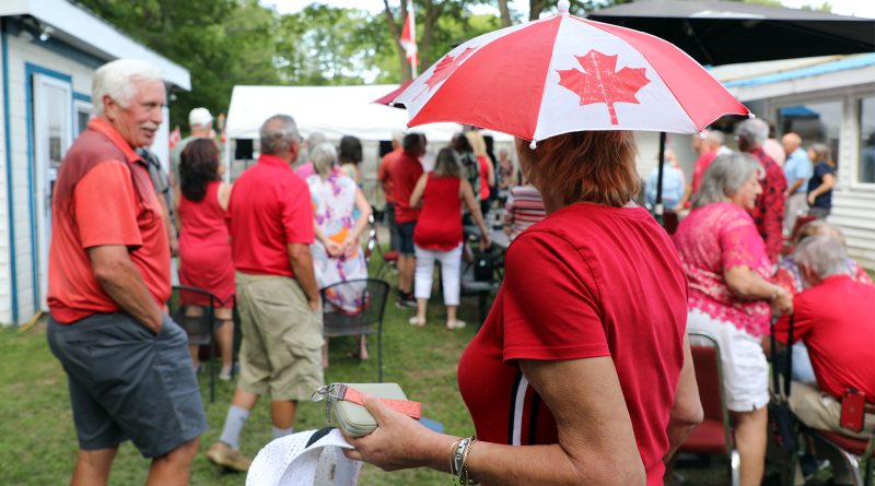 A photo of people celebrating Canada Day.