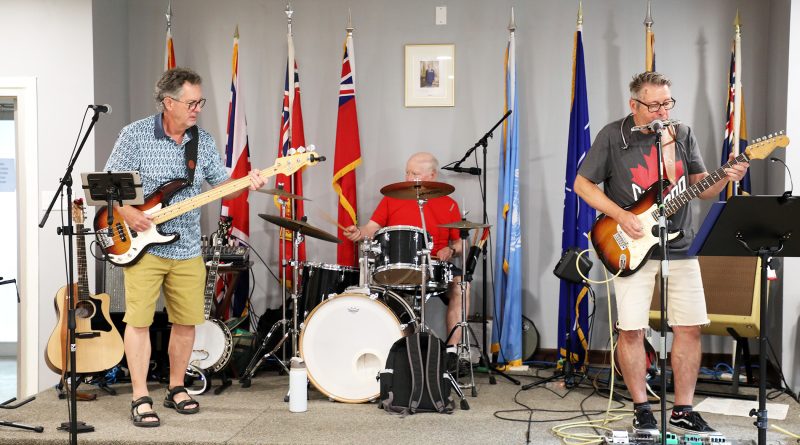 A band performs music.