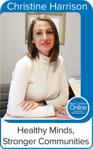 A column header for columnist Christine Harrison.