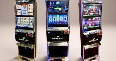 A photo of slot machines,