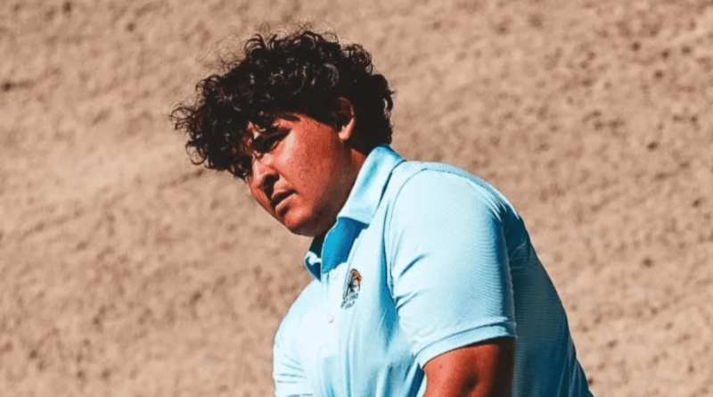 A photo of a golfer.