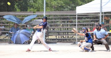 A batter hits a home run.
