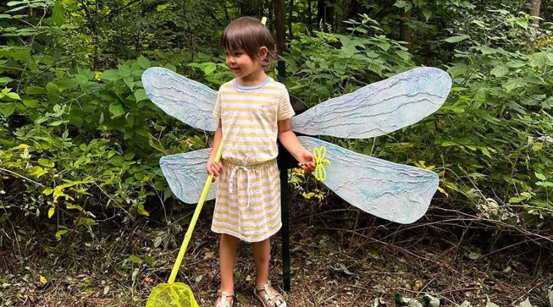 A photo of a child with wings.