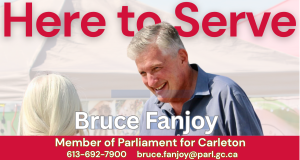 An ad for Carleton MP Bruce Fanjoy.