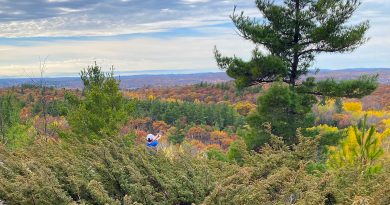A mountain top view.