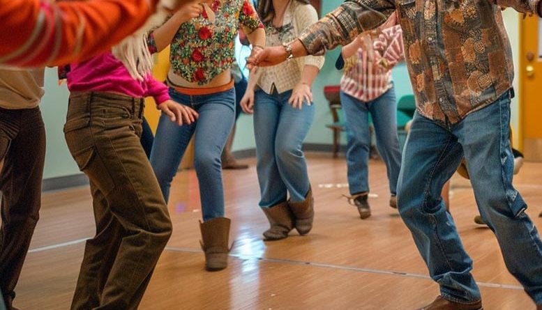 A photo of people dancing.