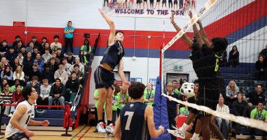 WCSS Wolves OFSAA ride ends in quarterfinals A volleyball player spikes the ball.