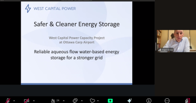 Carp Airport BESS water powered A screengrab of a slide presentation.